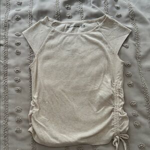 Cream Ruched Sleeveless Top